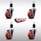 Service Caster 3.5'' SS Red Poly Wheel Swivel 1-1/2'' Expanding Stem Caster Set, 4PK SCC-SSEX20S3514-PPUB-RED-112-4 - alternate 3